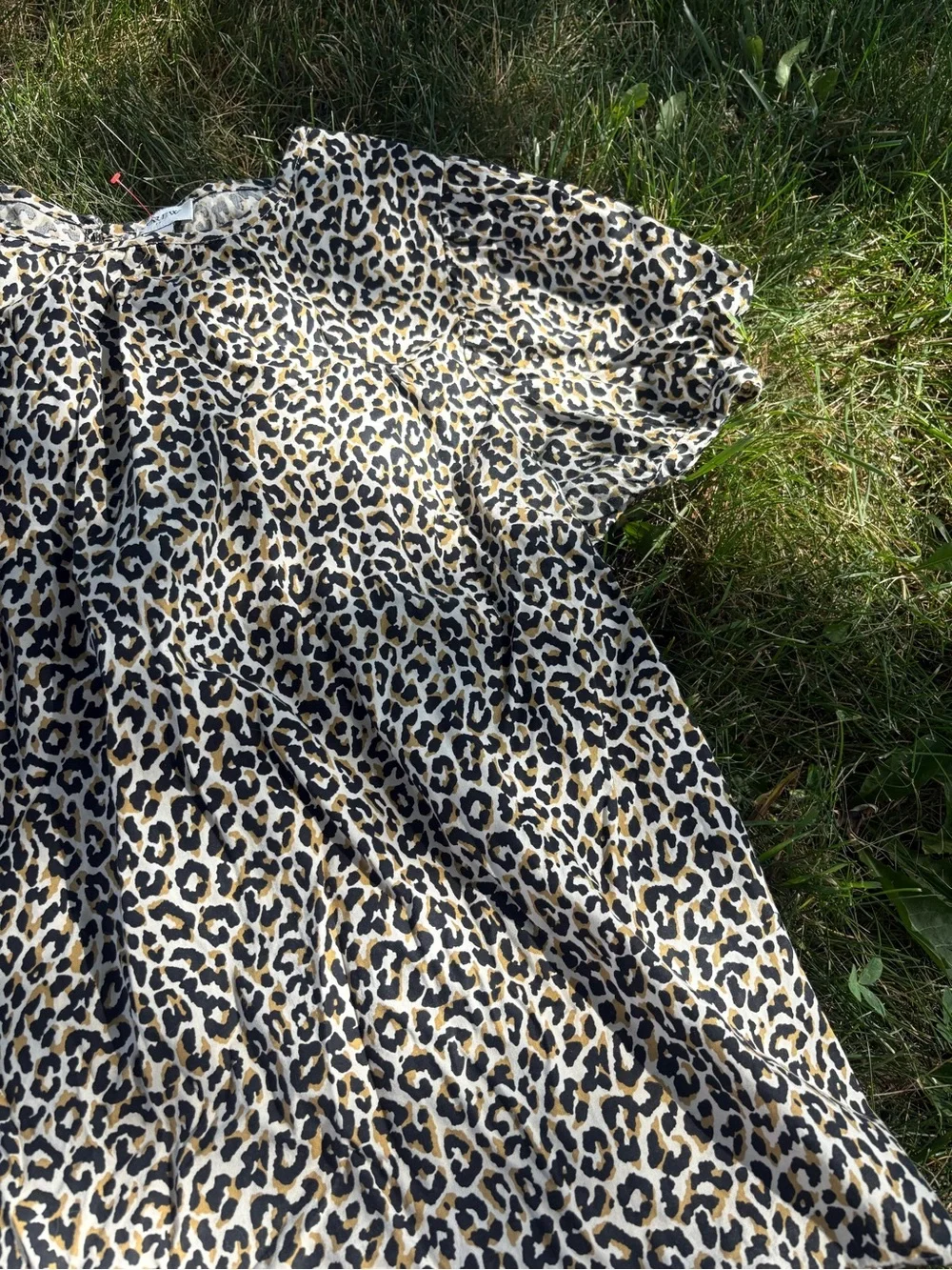 J. Crew Leopard Print Puff Sleeve Blouse in Tan and Black Large